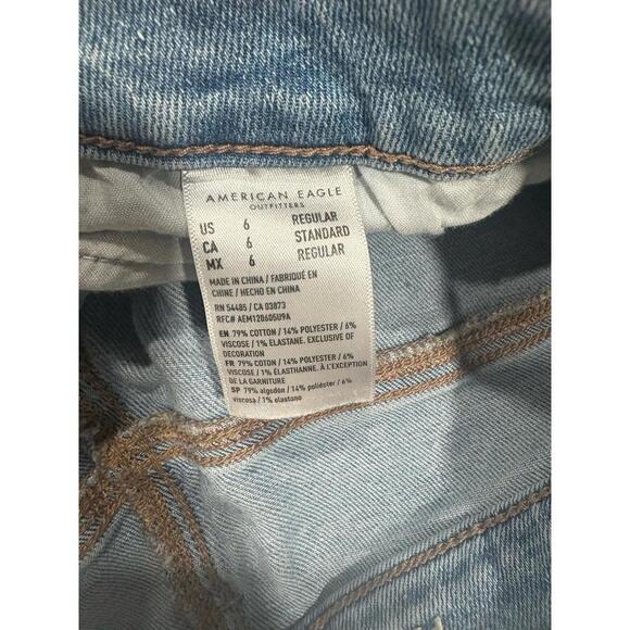 American Eagle Women's Mom Jeans Cotton Blend Blue Size 6 Regular Denim - Picture 5 of 9